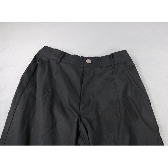 Black Cargo Pants Men’s Size M Wide Leg Utility Workwear Polyester Pockets - Picture 3 of 10